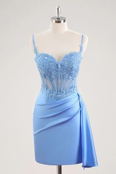 Amzcw Stylish Blue Sheath Sweetheart Pleated Corset Short Homecoming D – Amzcw Dress Sky Blue Prom Dress Short, Prom Dress For Short Women, Blue Short Dress Prom, Hoco Dresses Tight Blue, Sky Blue Dress Short, Formal Dresses Short Classy Elegant, Baby Blue Dress Short, Corset Hoco Dress, Homecoming Dresses Light Blue