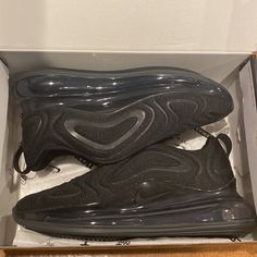 - Nike Air Max 720 In Size 5.5y For Sale - Shoes Are Brand New, Only Tried On Around The House - Original Box Included Black Running Shoes With Translucent Outsole For Jogging, Black Slip-on Sneakers With Translucent Outsole, Black Slip-on Running Shoes With Air Max Cushioning, Black Slip-on Sneakers With Air Cushioning, Black Slip-on Sneakers With Air Max Cushioning, Air Max 720 Outfit, 720 Shoes, 720 Nike, Air Max 720