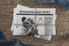 a wedding day post is tied up with twine