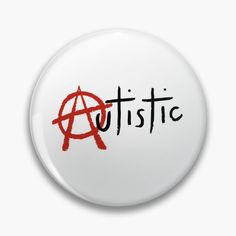 a white button with the word artistic written on it