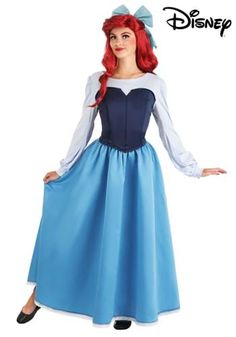 Halloween Costume Ideas Plus Size, Costume Ideas Plus Size, Ariel Dress Costume, Disney Ariel Costume, Ariel Blue Dress, Plus Size Halloween Costume Ideas, Disney Costumes For Women, Bridal Satin Dress, Blue Dress Costume