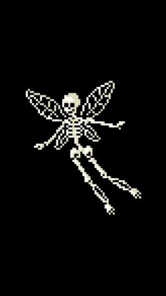 a pixelated image of a fly insect on a black background