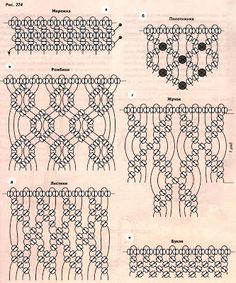 four rows of crochet are shown in the same row, and each row has two