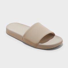 Why we’re ALL IN: Slide sandals with a soft insole and upper are designed to add breezy style to your warm-weather outfits. A classic instep broad strap with open toe and back offers breezy comfort, while the slip-on design makes for easy on and off. Pair with anything from a casual dress to a blouse and skirt to complete the look. All in Motion™: Made for every move, priced for every day. Cheap Comfortable Beige Slides, Women’s Slides, Affordable Comfortable Beige Slides, Affordable Non-slip Casual Slides, Comfortable Non-slip Slide Sandals, Non-slip Vacation Slide Sandals, Beach Socks, Shower Sandals, Slides Outfit