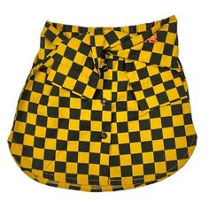 Checkerboard Yellow Skirt. Button Front And Tie Waist. Size: 4/5 Years; Runs More Like 3/4 Excellent Condition. Casual Yellow Skirt For School, Trendy Yellow Skirt For School, Trendy Yellow School Skirt, Yellow Button Front Skirt, Yellow Mini Skirt With Elastic Waistband, Cute Yellow Plaid Skirt, Rainbow Leotard, Blue Sparkle Dress, Yellow Retro Top With Button Closure