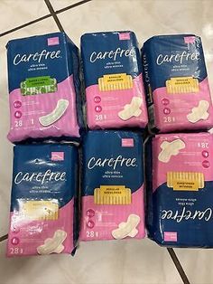 6 Carefree Ultra Thin Pads, Regular with Wings 8hr Odor Protection 28 Pads Each  | eBay Sanitary Napkin, Feminine Care, Sanitary Pads, Personal Care Items, Asian Food, Asian Recipes, Beauty Health, Health And Beauty, Personal Care