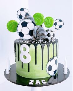 Birthday Cakes Soccer, Cute Bday Cakes, Sport Themed Birthday Party, Soccer Cakes, Soccer Ball Cake, Egg And Spoon Race, Sports Themed Cakes