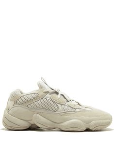 light grey suede mesh panelling round toe front lace-up fastening pull-tab at the tongue branded insole chunky rubber sole signature adiPRENE technology These styles are supplied by a premium sneaker marketplace. Stocking only the most sought-after footwear, they source and curate some of the most hard to find sneakers from around the world. Yeezy 500 Blush, Prada Messenger Bag, Yeezy Boost 500, Yeezy 750, Yeezy Fashion, Light Sneakers, Yeezy 500, Yeezy Sneakers, Designer Trainers