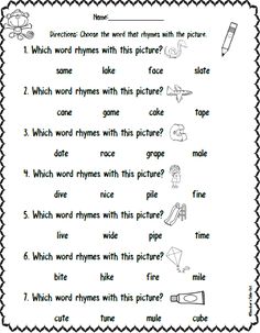 a worksheet with words and pictures on it