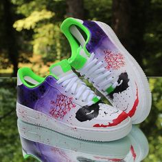 Custom Nike Shoes Women, Joker Custom, Customize Shoes, Nike Air Force Men, Custom Nike Air Force 1, Bedazzled Shoes, Custom Nike Air Force, Custom Sneakers Diy, Embroidered Heels