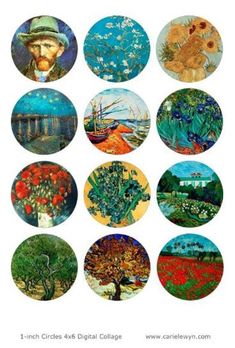 the twelve different paintings are shown in circles