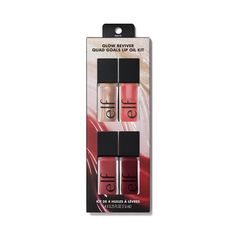 Glow Reviver Lip Oil Quad Goals Lip Kit | e.l.f. Cosmetics Quad Goals, Lip Oils, Makeup Accesories, Cheap Makeup, Indie Jewelry, Elf Cosmetics, Elf Makeup, Lip Set, Holiday Gift Sets