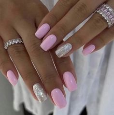 Simple But Elegant Nails, Sns Nails Colors, Pink Gel Nails, Sassy Nails, Fancy Nails Designs, Short Acrylic Nails Designs, Pink Acrylic Nails, Fabulous Nails, Classy Nails