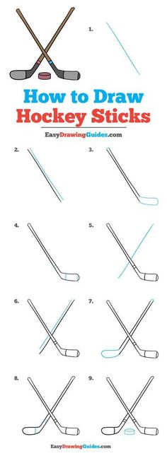 how to draw hockey sticks for kids