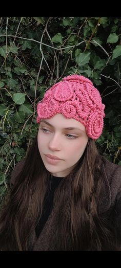 Handmade pink hat with irish lace to keep you warm and cozy in cold days. Whimsical Pink Crochet Hat, Pink Whimsical Crochet Hat, Whimsical Pink Hand-knitted Crochet Hat, Handmade Pink Yarn Mini Hats, Whimsical Pink Adjustable Crochet Hat, Whimsical Pink Crochet Hat With Adjustable Fit, Winter Crochet Hat Headband, Pink Spring Beanie Cap, Whimsical Adjustable Pink Crochet Hat