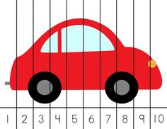 a red car is on the number line