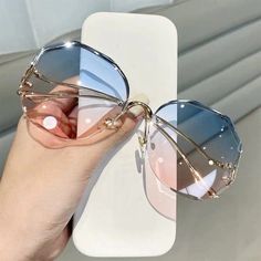 Cycling Glasses, Rimless Sunglasses, Gradient Sunglasses, Luxury Sunglasses