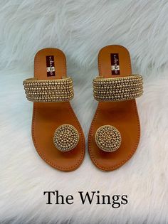 Single Pair Price-₹650+$...hedkd *Kohlapuri Chappal*☂️ Pattern:- • with embellished work of colourful beads on both the strap and thumb patch 😍 • with mirror detailing 😍 Size availability- 37-42 Flat Chappal!! Flat Chappals For Women, Kholapuri Chappal For Women, Bridal Chappals Indian, Kolapuri Chapal For Women, Kolhapuri Chappals Woman Style, Indian Sandals Flats, Stylish Shoes Heels, Bridal Sandals Heels