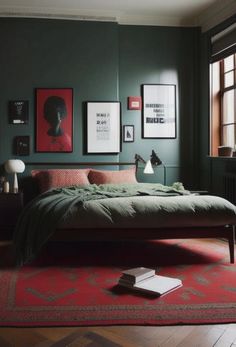 Sage green Decor Sage Green And Red Bedroom, Green And Burgundy Bedroom, Green And Red Bedroom, Olive Green Bedroom Color Scheme, Red And Green Bedroom, Bedroom Colour Schemes Green, Brown Bedroom Colors, Grey Green Bedrooms, Maroon Room