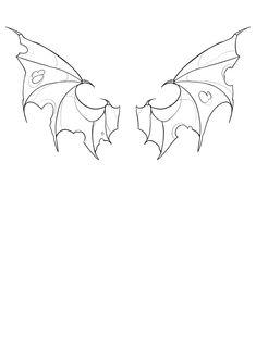 an image of two bats with wings drawn on it's back side in black and white