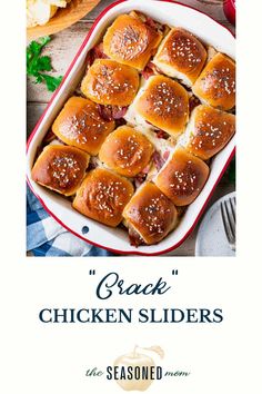 a casserole dish with sliders in it and the title how to make