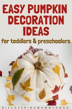 an easy pumpkin decoration idea for toddlers and preschoolers