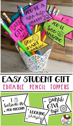 an easy and fun gift for students to make with their teacher's name tags