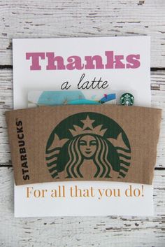 there is a starbucks bag with the words thanks to all that you do