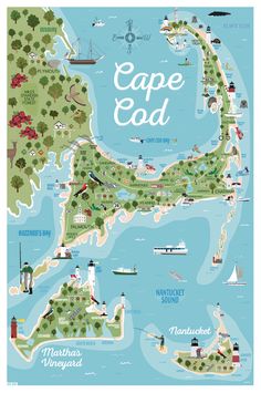 an illustrated map of cape cad