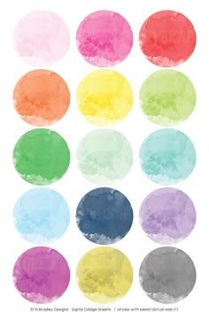 watercolor circles with different colors on them