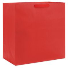 a red shopping bag on a white background