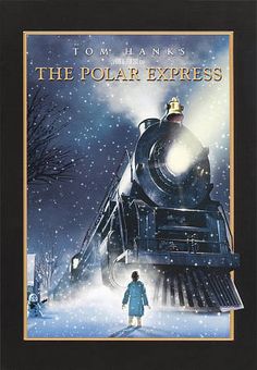 the polar express movie poster framed in black