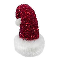 a santa hat with sequins on it