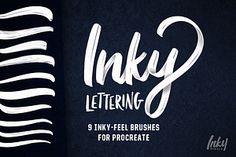 inky lettering font and brush set for procreate