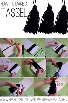 instructions for how to make tassels with yarn