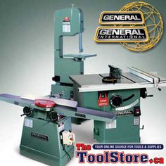 an advertisement for general international tools and supplies, with the image of a machine that has been