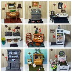 there are many different types of dollhouse furniture