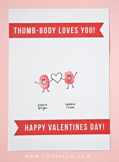 a valentine's card with two hearts and the words hum - body loves you