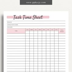 Task Time Sheet Printable Template – Digital download for tracking time spent on various tasks Time Tracker Printable, Work Organization Printables, Daily Task List Printable, Time Sheet Printable, Time Blocking Printable, Time Sheet, Printable Tracker, Table Template, Paper Notes