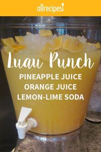 an orange juice lemon - lime soda in a blender with the words lava punch on it