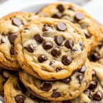 chocolate chip cookies piled on top of each other