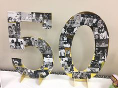 the number 50 is made out of photos