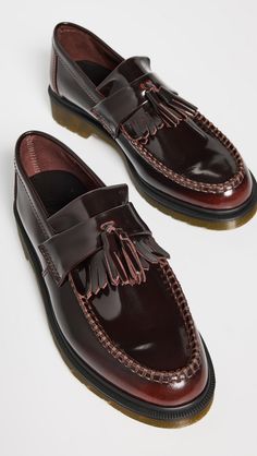 Fast Free Shipping & Free Returns on Dr. Martens Adrian Cherry Red Arcadia Loafers at Shopbop. Shop new arrivals from Dr. Martens at Shopbop.com Dr Martens Loafers, Red Loafers, Moccasins Style, Mode Inspo, Cherry Red, Slip Ons