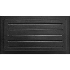 an empty black door mat on a white background