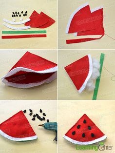 how to make a watermelon santa hat