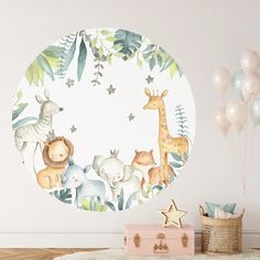 wandaufkleber jungle design im kinderzimmer Animal Baby Room, Kindergarten Wallpaper, Zebra Wall, White Background Wallpaper, Murals For Kids, Cartoon Elephant, Animal Wall Decor