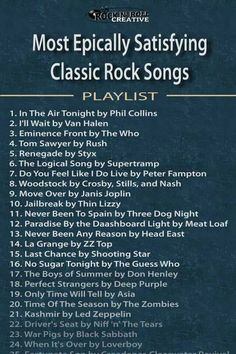 most epically satisfying classic rock songs playlist