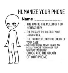 a cartoon character with the words humanize your phone