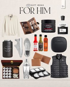 the gift ideas for him is displayed in this image