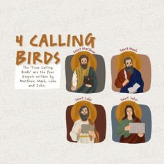 an image of the four calling birds